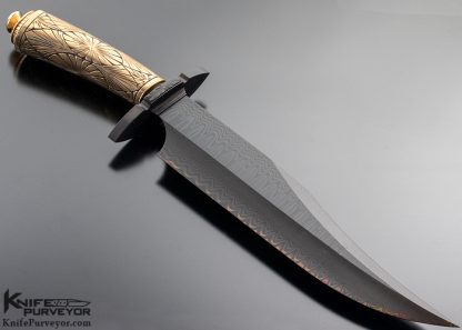 Doug Casteel Custom Knife Best Bowie 1999 Vegas Classic with Carved Bronze & Damascus Bowie - Image 4