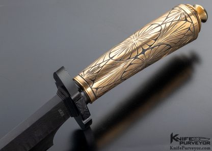 Doug Casteel Custom Knife Best Bowie 1999 Vegas Classic with Carved Bronze & Damascus Bowie - Image 7