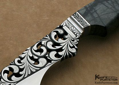 Doug Casteel Custom Knife "Dark Shadows" Pierced Bladed Fighter - Image 2