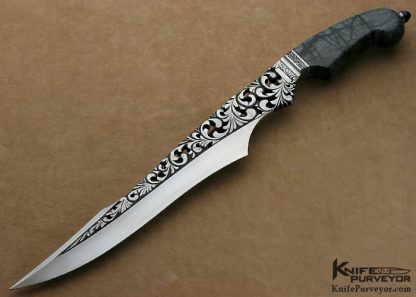 Doug Casteel Custom Knife "Dark Shadows" Pierced Bladed Fighter