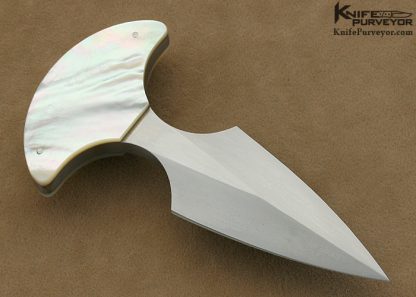 Doug Casteel Custom Knife Mother of Pearl Shell & Steel Push Dagger - Image 3