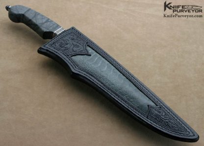 Doug Casteel Custom Knife "Dark Shadows" Pierced Bladed Fighter - Image 7