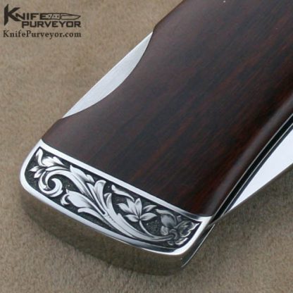 T. M. Dowell Custom Knives Walnut Lockback Engraved by Ron Skaggs - Image 4