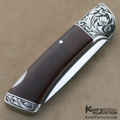 T. M. Dowell Custom Knives Walnut Lockback Engraved by Ron Skaggs - Image 3