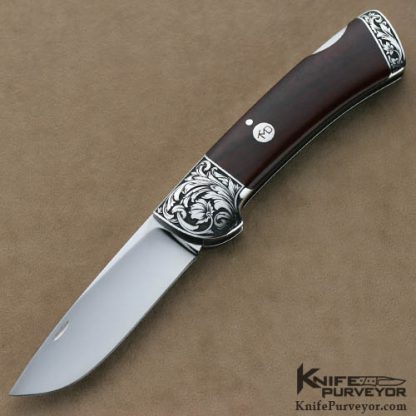 T. M. Dowell Custom Knives Walnut Lockback Engraved by Ron Skaggs