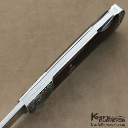 T. M. Dowell Custom Knives Walnut Lockback Engraved by Ron Skaggs - Image 5
