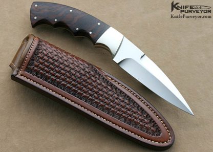 Dr. Fred Carter Custom Knife Finger Grooved Desert Ironwood Small Boot Knife - Image 3