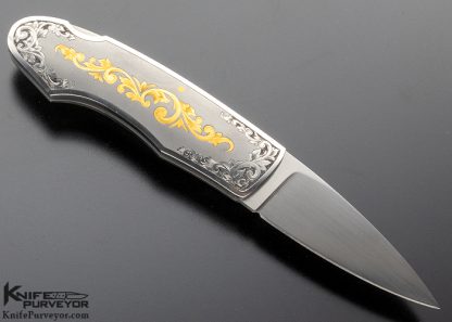 Dr Fred Carter Custom Knife Sole Authorship Engraved 24Kt Gold Lockback - Image 4
