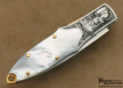 Durvyn Howard Custom Knife Jon Robyn Engraved Pearl Lockback - Image 5
