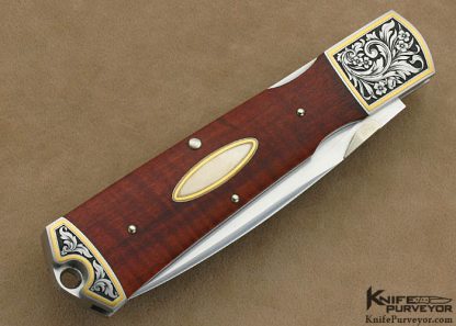 Durvyn Howard Custom Knife Lynton McKenzie Engraved Pink Ivory Lockback - Image 3