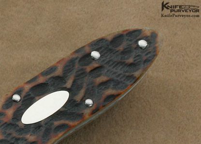 Durvyn Howard Custom Knife Jon Robyn Engraved Jigged Bone Front Lock made for Barrett Smythe - Image 3