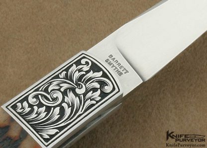 Durvyn Howard Custom Knife Jon Robyn Engraved Jigged Bone Front Lock made for Barrett Smythe - Image 5