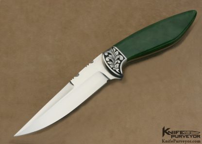 Dusty Moulton Custom Knife Sole Authorhsip Engraved Jade Wasp