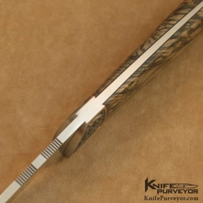 Dusty Moulton Custom Knife Sole Authorship Engraved Stabilized Wood Night Wing - Image 4