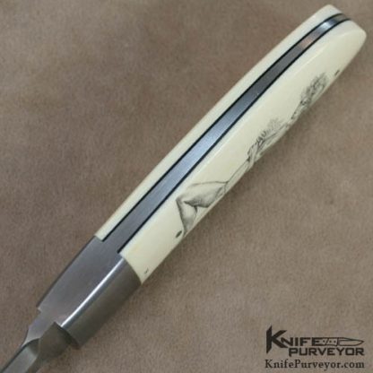 Russell Easler Custom Knife Denise Kondria Scrimmed Pre-Ban Ivory Boot Knife - Image 4