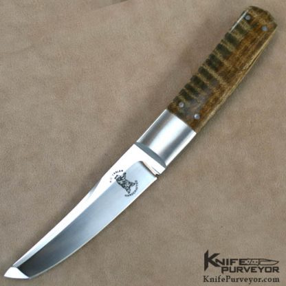 Russell Easler Custom Knife Tiger Striped Maple Tanto