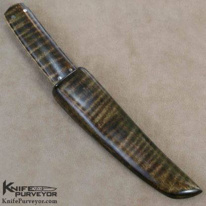 Russell Easler Custom Knife Tiger Striped Maple Tanto - Image 4