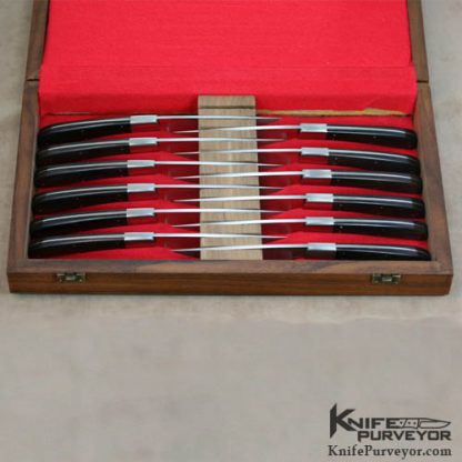 Arno Bernard Set of 12 Ebony Custom Steak Knives - Image 5