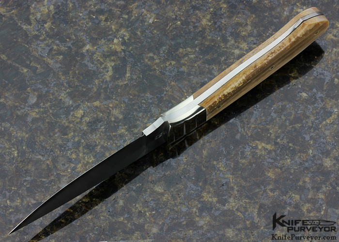 Ed Caffrey Custom Knife Hand Hunter Carved Nickel Silver Bolster