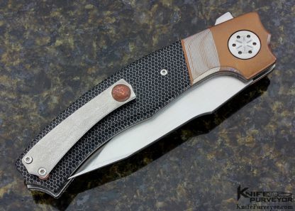 Eddie Baca Custom Knife Cetek, Copper, Super Conductor and Hand Rubbed Satin Finished CPM-154 "Big Bad Wolf" Flipper Linerlock - Image 3