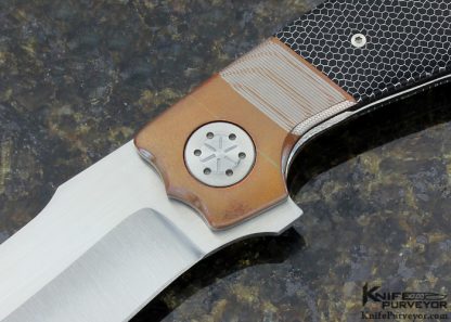 Eddie Baca Custom Knife Cetek, Copper, Super Conductor and Hand Rubbed Satin Finished CPM-154 "Big Bad Wolf" Flipper Linerlock - Image 2