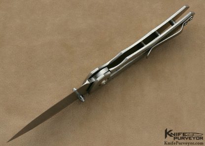Eddie J. Baca Custom Knives S-30V & Orange Peel Finish Titanium Frame Lock - Image 5