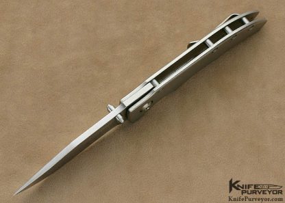Eddie J. Baca Custom Knives S-30V & Orange Peel Finish Titanium Frame Lock - Image 4