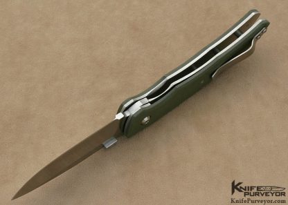 Eddie J. Baca Custom Knife S-30V & Green G10 "AK" Linerlock - Image 6