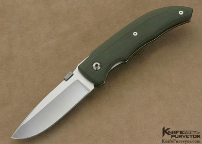 Eddie J. Baca Custom Knife S-30V & Green G10 "AK" Linerlock