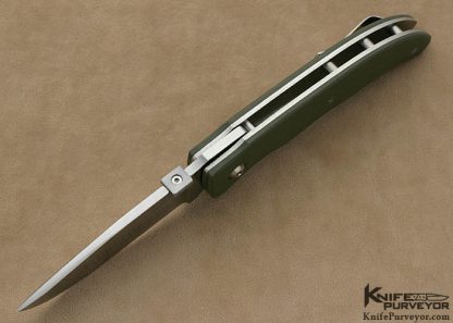 Eddie J. Baca Custom Knife S-30V & Green G10 "AK" Linerlock - Image 4