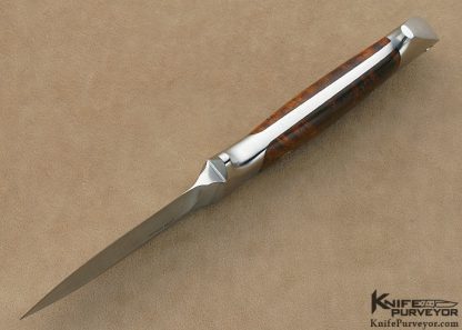 Edmund Davidson Custom Knife Jere Davidson Engraved Desert Ironwood Integral "Bob Loveless" Style Drop Point Hunter - Image 6