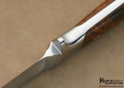 Edmund Davidson Custom Knife Jere Davidson Engraved Desert Ironwood Integral "Bob Loveless" Style Drop Point Hunter - Image 7