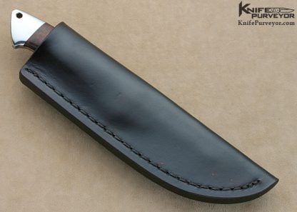 Edmund Davidson Custom Knife Jere Davidson Engraved Desert Ironwood Integral "Bob Loveless" Style Drop Point Hunter - Image 3