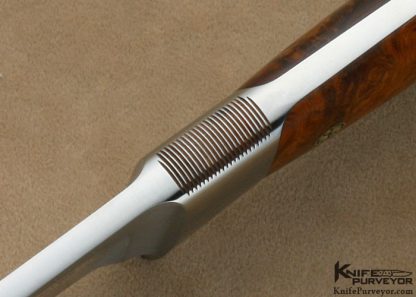Edmund Davidson Custom Knife Jere Davidson Engraved Desert Ironwood Integral "Bob Loveless" Style Drop Point Hunter - Image 5
