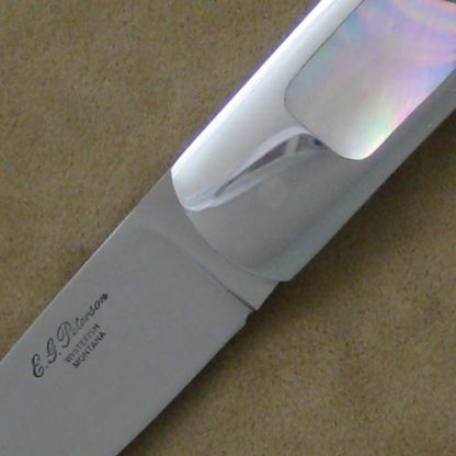 Eldon Petersen Custom Knife Double Mother of Pearl Interframe Lockback - Image 3