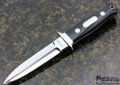 Elton Misner Custom Knife Black Micarta Bob Loveless Style Symmetrical Dagger 11514