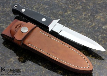 Elton Misner Custom Knife Black Micarta Bob Loveless Style Symmetrical Dagger - Image 3