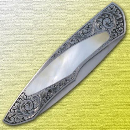 Elvan Allred Custom Knife: Goldlip Lockback Engraved by Dr. Fred Carter - Image 2