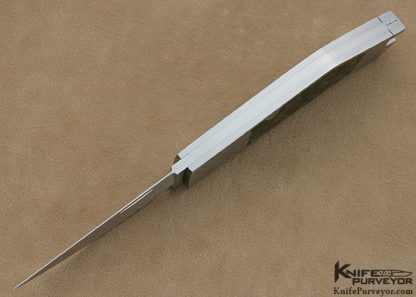 Emmanuel Esposito Custom Knife Colibri Black Lip Tahitian Pearl Shell Mosaic Cube Inlay Pattern with Double Ground Blade "Prototype" Tail Lock - Image 5