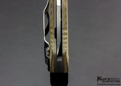 Ernie Emerson Custom Knife CQC-22 Tanto with Brown Canvas Micarta with Winchester .45 Auto Thumbstud - Image 6