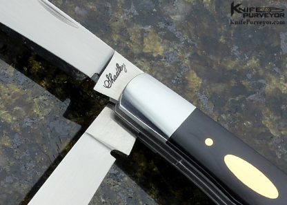 Eugene Shadley Custom Knife 2 Blade Slipjoint with Pen Shell, 14 Kt Gold Shield and Pins - Image 2