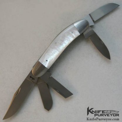 Eugene Shadley Custom Knife Mother of Pearl 5 Blade Sowbelly Slipjoint