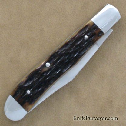 Eugene Shadley Custom Knife Brown Jigged Bone "Peanut Jack" - Image 3