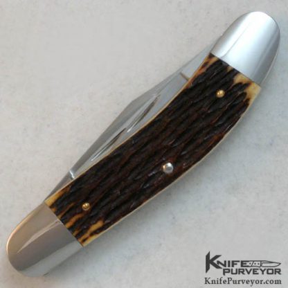 Eugene Shadley Custom Knife Remington Bone 3 Blade Sowbelly Slipjoint - Image 3