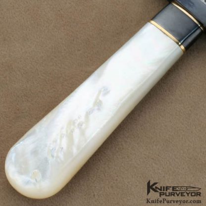 Jerry Fisk Custom Knives Mother of Pearl & Damascus Dress Dagger - Image 3