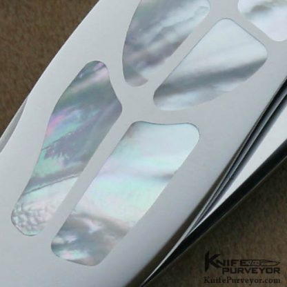 Antonio Fogarizzu Custom Knives 16 Piece Mother of Pearl Pearl Inlaid Lockback Folder - Image 4