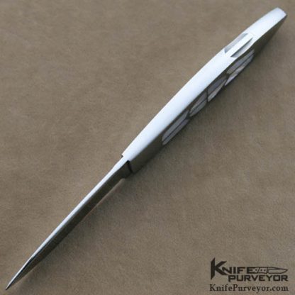 Antonio Fogarizzu Custom Knives 16 Piece Mother of Pearl Pearl Inlaid Lockback Folder - Image 5