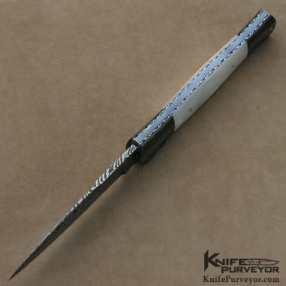 Ford Swauger Custom Knives Sole Authorship Damascus & Mother of Pearl Auto - Image 5