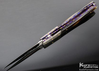 Francesco Pachi Custom Knife Blacklip Pearl Damascus with Diamond - Image 4