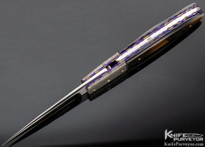 Francesco Pachi Custom Knife Blacklip Pearl Damascus with Diamond - Image 3